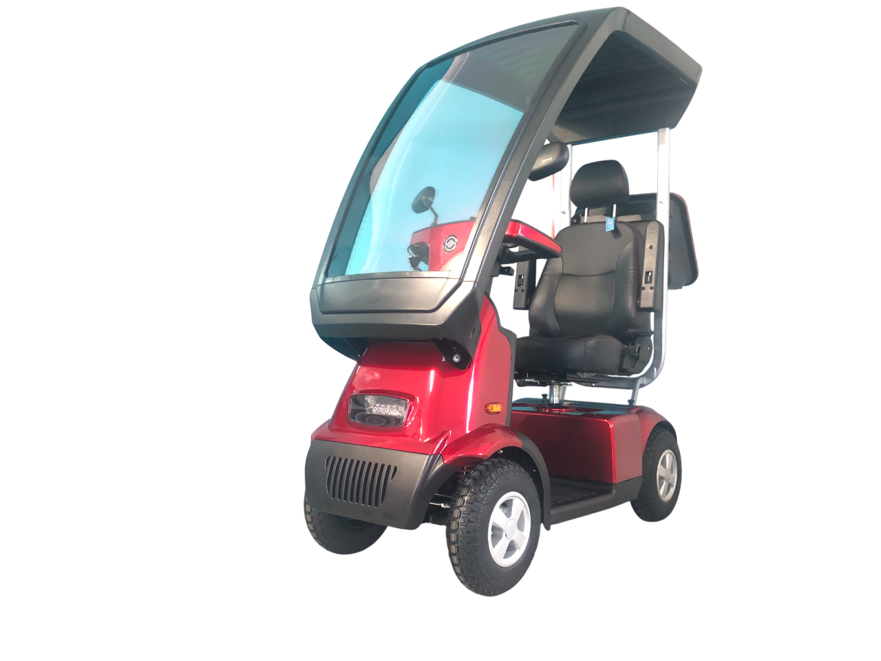 AFIKIM™ | Afiscooter C4 - Hard Top Canopy - 4Wheel - Colour Red - Outdoor Mobility Scooter