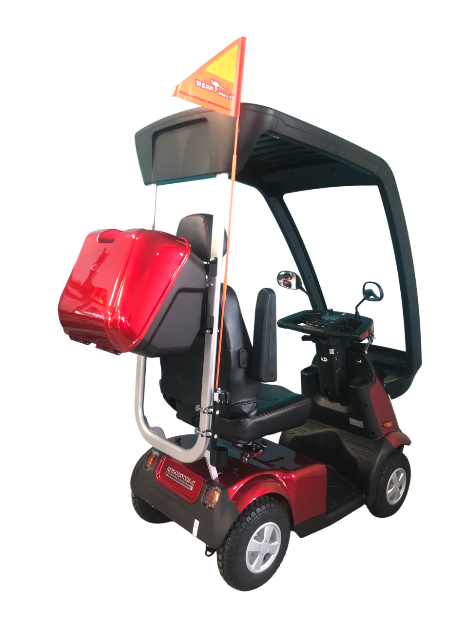 AFIKIM™ | Afiscooter C4 - Hard Top Canopy - 4Wheel - Colour Red - Outdoor Mobility Scooter