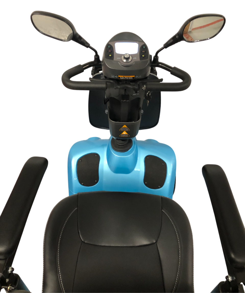 Merits™ | FENDE + With Sun Canopy Top w/ Rear Bag & Cane Holder - 4Wheel - Colour Kite Blue - Outdoor Mobility Scooter