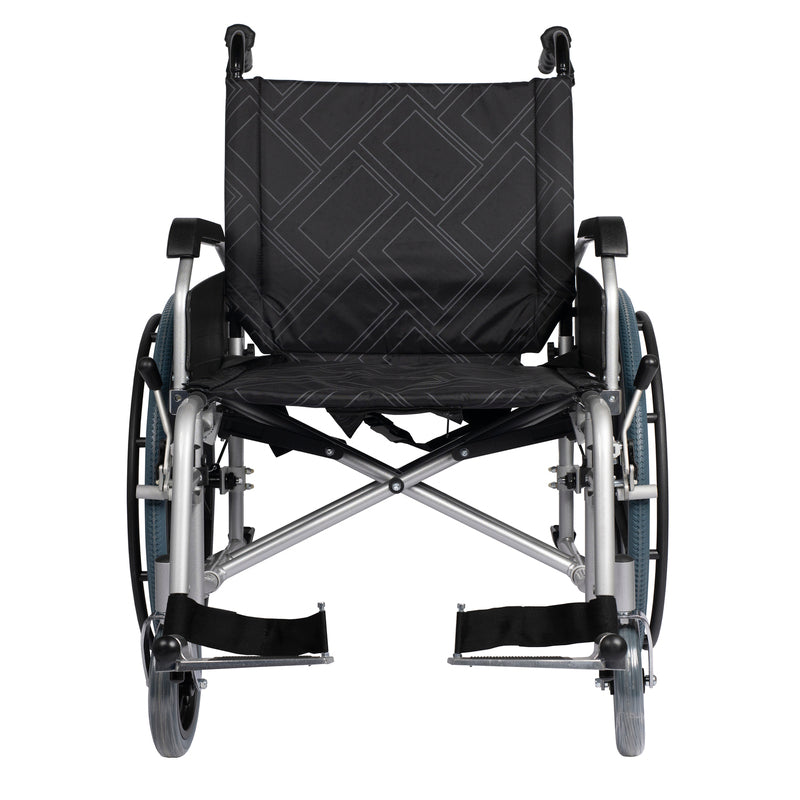 61cm Bariatric Wheelchair - SILVER / BLACK |  Steel Frame- Quick Release Wheels - Attendant Brakes