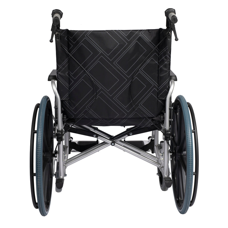 61cm Bariatric Wheelchair - SILVER / BLACK |  Steel Frame- Quick Release Wheels - Attendant Brakes