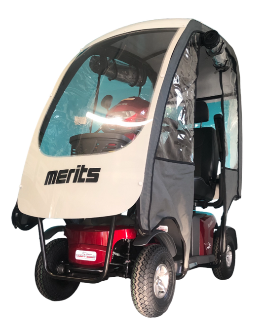 Merits™ | Aurora S2 - Hill Climber - Enclosed Canopy - Colour Bright Red - Outdoor Mobility Scooter 2024