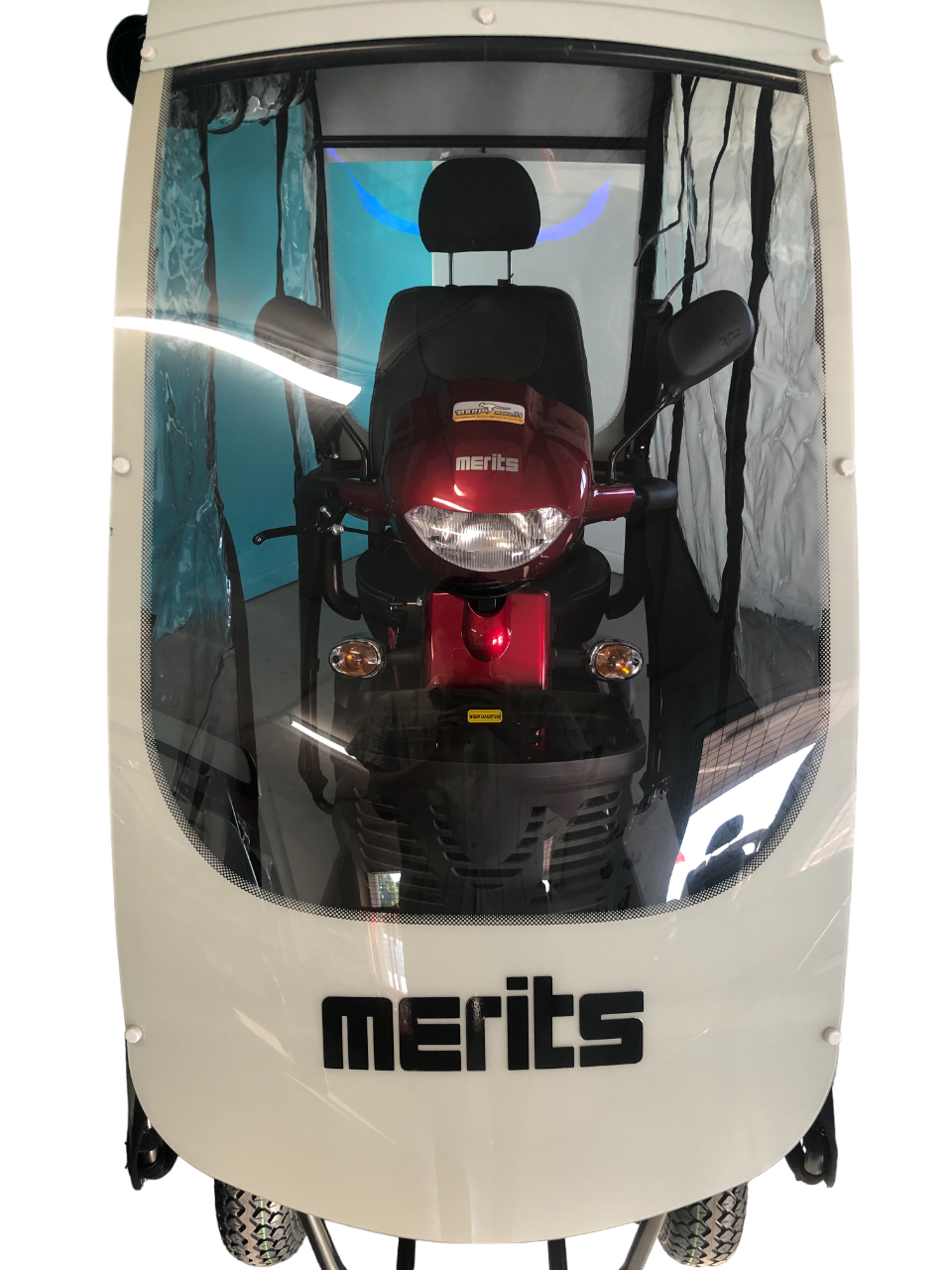 Merits™ | Aurora S2 - Hill Climber - Enclosed Canopy - Colour Bright Red - Outdoor Mobility Scooter 2024