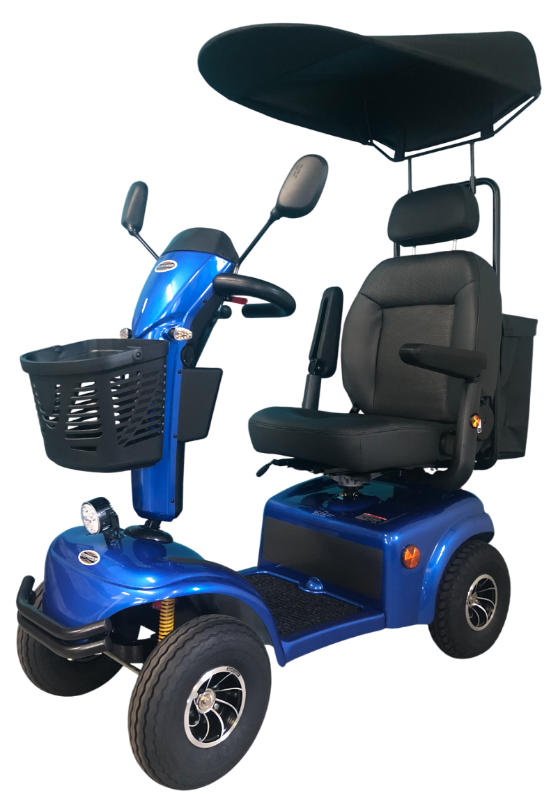 SHOPRIDER™ | ALLROUNDER - XTRAS Sun Canopy Deluxe  - 4Wheel - Colour Blue - Outdoor Mobility Scooter