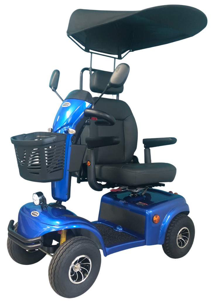 SHOPRIDER™ | ALLROUNDER - XTRAS Sun Canopy Deluxe  - 4Wheel - Colour Blue - Outdoor Mobility Scooter