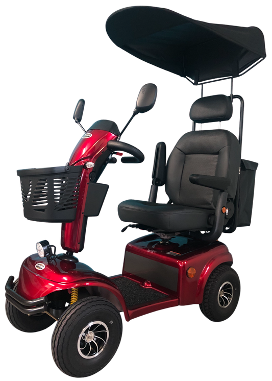 SHOPRIDER™ | ALLROUNDER - XTRAS Sun Canopy Deluxe  - 4Wheel - Colour Red - Outdoor Mobility Scooter