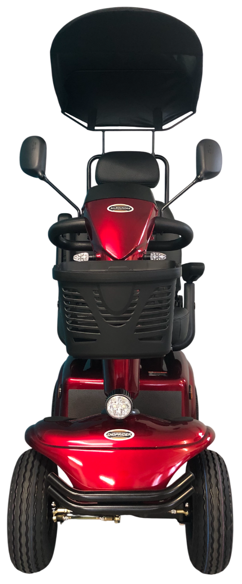SHOPRIDER™ | ALLROUNDER - XTRAS Sun Canopy Deluxe  - 4Wheel - Colour Red - Outdoor Mobility Scooter