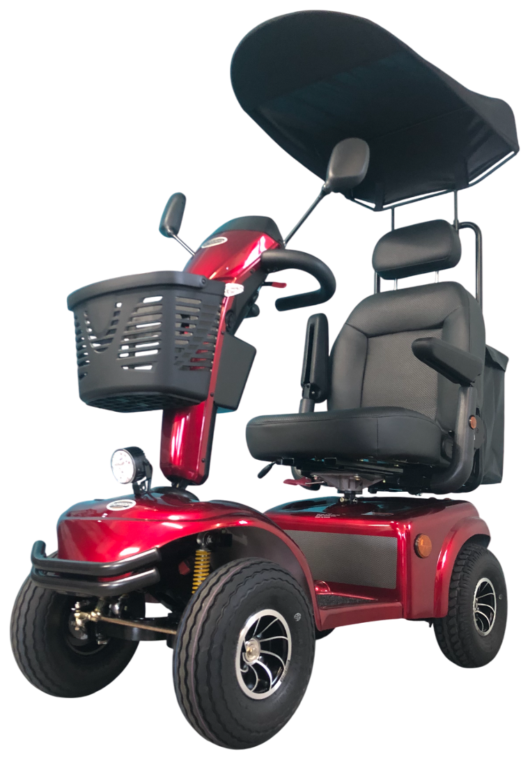 SHOPRIDER™ | ALLROUNDER - XTRAS Sun Canopy Deluxe  - 4Wheel - Colour Red - Outdoor Mobility Scooter