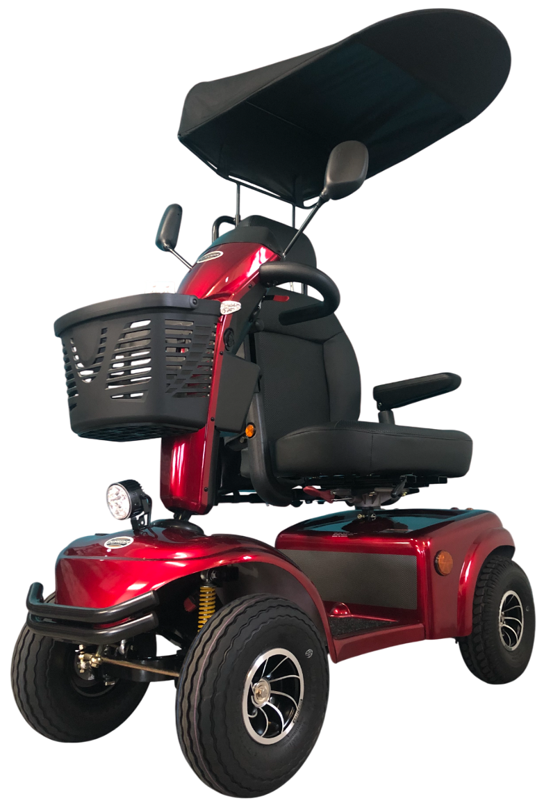 SHOPRIDER™ | ALLROUNDER - XTRAS Sun Canopy Deluxe  - 4Wheel - Colour Red - Outdoor Mobility Scooter