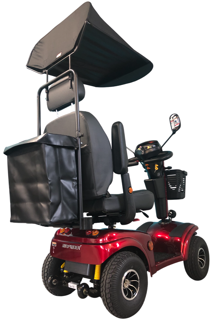 SHOPRIDER™ | ALLROUNDER - XTRAS Sun Canopy Deluxe  - 4Wheel - Colour Red - Outdoor Mobility Scooter