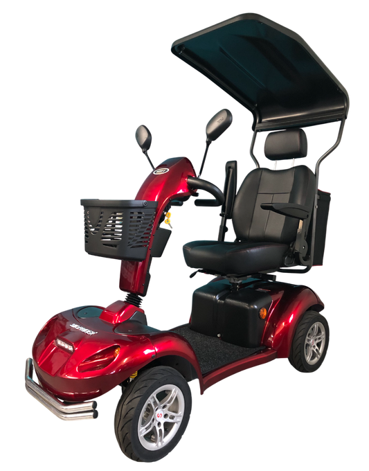 SHOPRIDER™ | ROCKY 8 - XTRAS Hard Top Sun Canopy - 4Wheel - Colour Red - Outdoor Mobility Scooter