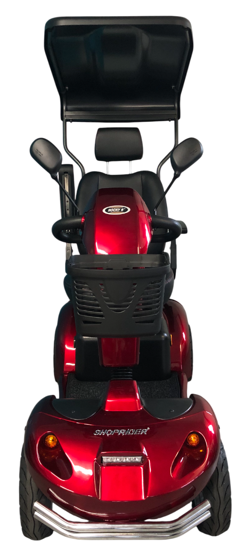 SHOPRIDER™ | ROCKY 8 - XTRAS Hard Top Sun Canopy - 4Wheel - Colour Red - Outdoor Mobility Scooter