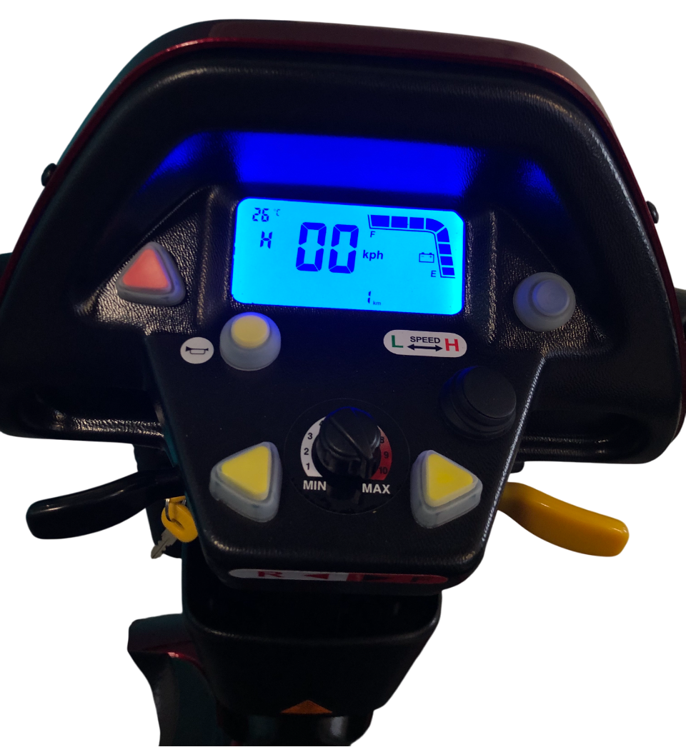 SHOPRIDER™ | ROCKY 8 - XTRAS Hard Top Sun Canopy - 4Wheel - Colour Red - Outdoor Mobility Scooter