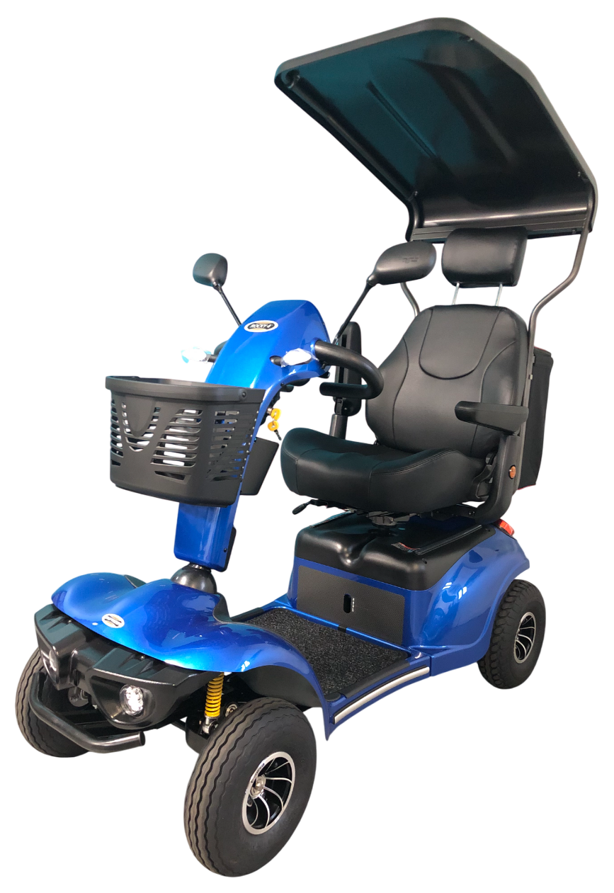 SHOPRIDER™ | ROCKY 4 - XTRAS Hard Top Sun Canopy - 4Wheel - Colour Blue - Outdoor Mobility Scooter