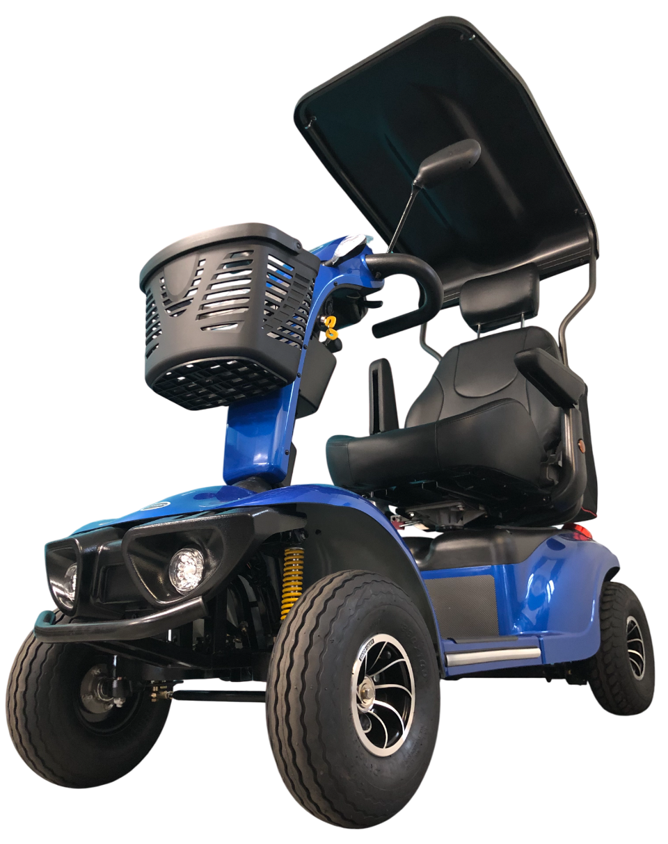 SHOPRIDER™ | ROCKY 4 - XTRAS Hard Top Sun Canopy - 4Wheel - Colour Blue - Outdoor Mobility Scooter