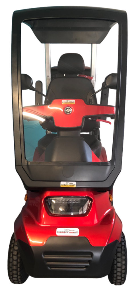 AFIKIM™ | Afiscooter S4 - Hard Top Canopy - 4Wheel - Colour Red - Outdoor Mobility Scooter