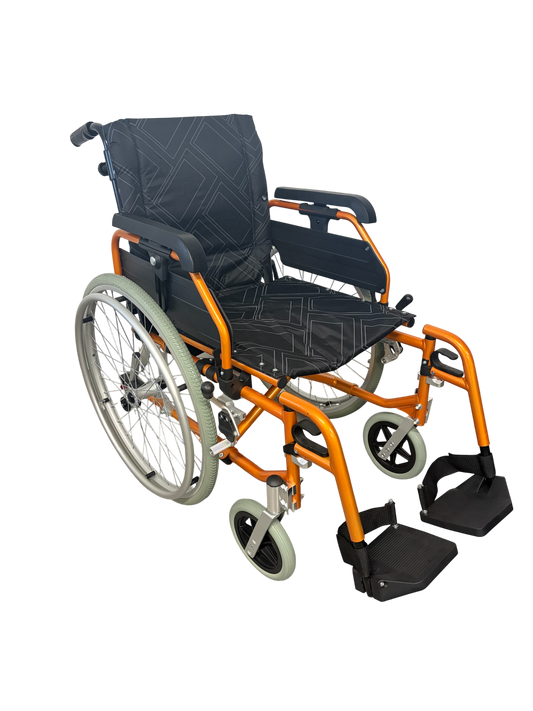 46cm Wheelchair - GOLD|  Removable Arm Rest - Quick Release Wheels - Swing Away Foot Rest