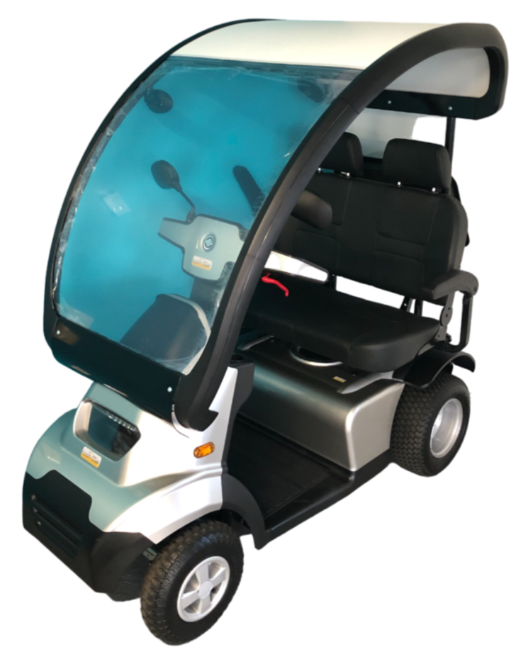 AFIKIM™ | Afiscooter S4 Wide Seat Canopy Combo - Rear Golf Wheels - 4Wheel - Colour Silver - Outdoor Mobility Scooter