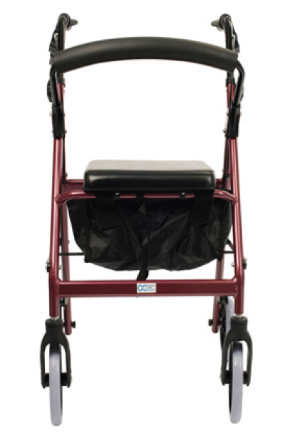 Premium Seat Walker | Rollator / A Frame 4 Wheel Walker - RED - Aluminium Frame