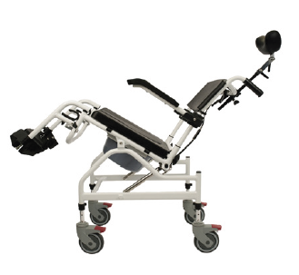 Reclining Commode Chair | Hydraulic Reclining - Aluminium Frame - Adjustable Height- Removable Leg Rest